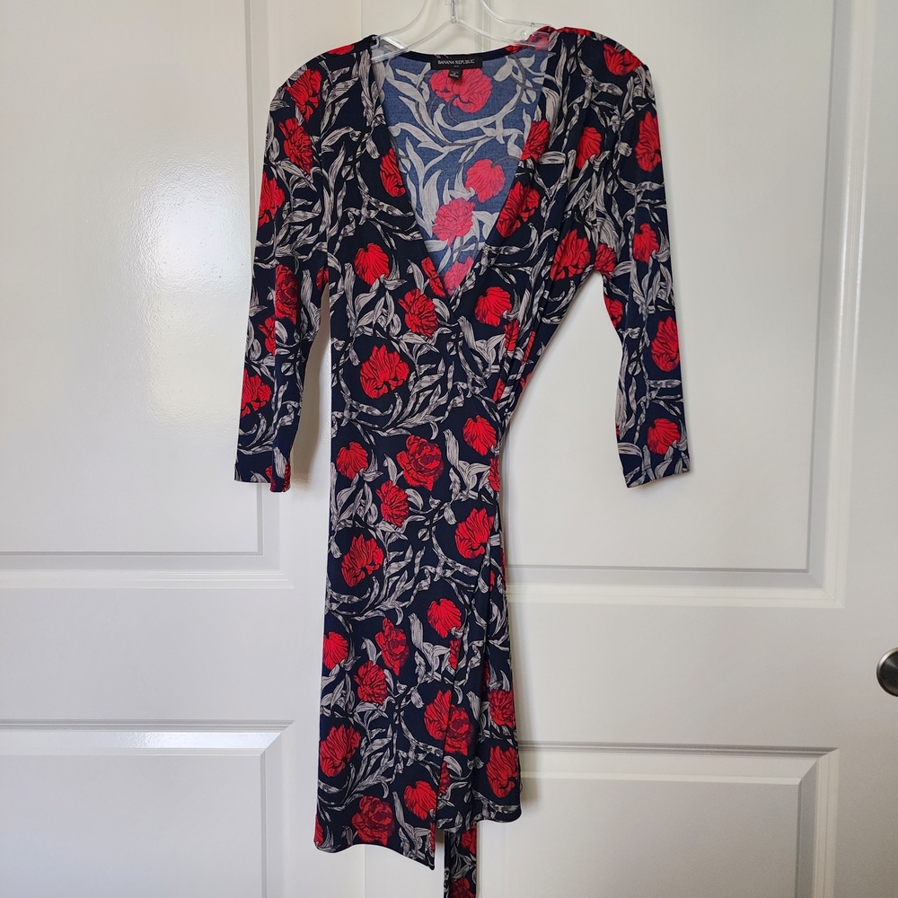 Banana Republic Red and Blue Floral Dress